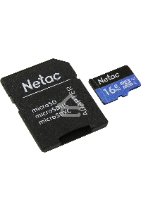Флеш карта microSDHC 16GB Netac P500 <NT02P500STN-016G-R>  (с SD адаптером) 80MB/s