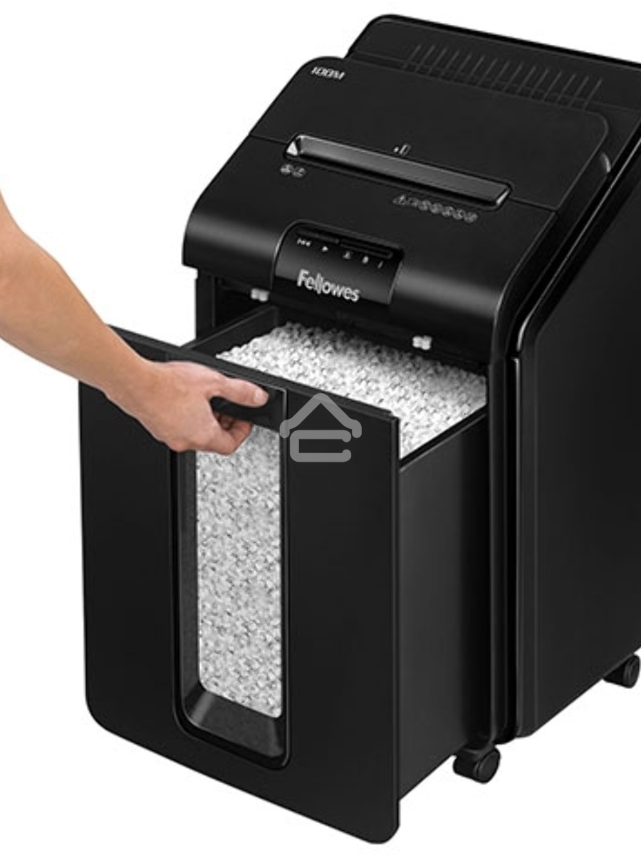 Шредер Fellowes AutoMax 100M (секр.P-4)/фрагменты/100лист./23лтр./скрепки/скобы/пл.карты