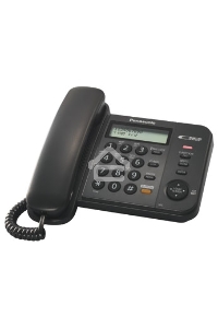 Телефон проводной Panasonic KX-TS2358RUB черный {АОН,Caller ID,ЖКД,блокировка набора,выключение микрофона,кнопка 