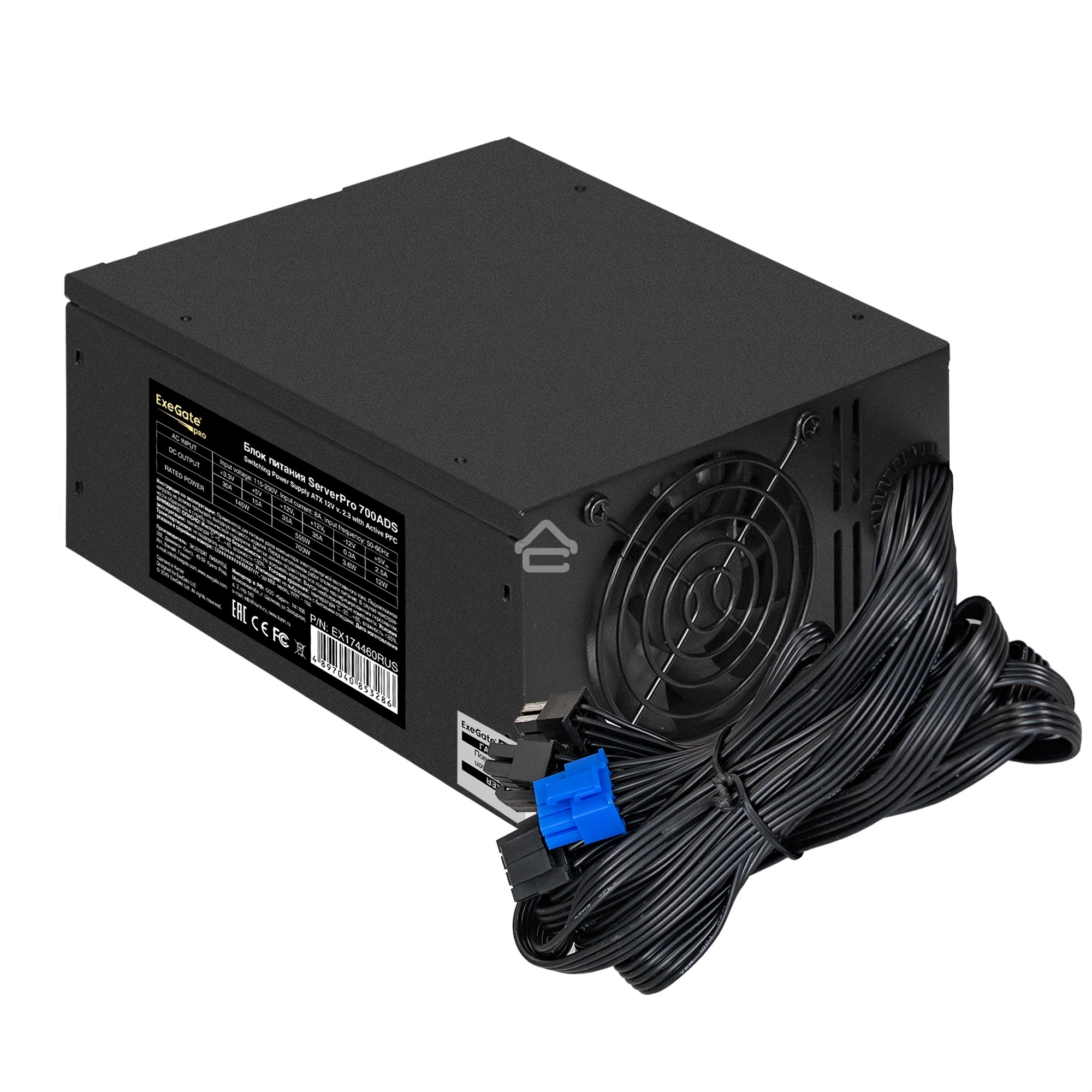 Серверный блок питания Exegate <RM-700ADS> APFC,2х8cm fan, 20+4pin/(4+4)pin+(4+4)pin, 2xPCI-E, 9xSATA