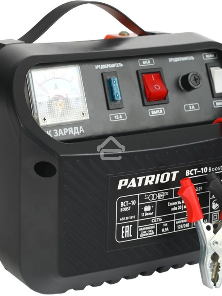 Устройство пуско-зарядное PATRIOT BCT-10 Boost 220В±15% 200Вт 12В зарядmax8.5А 20-100А/ч 4.3кг