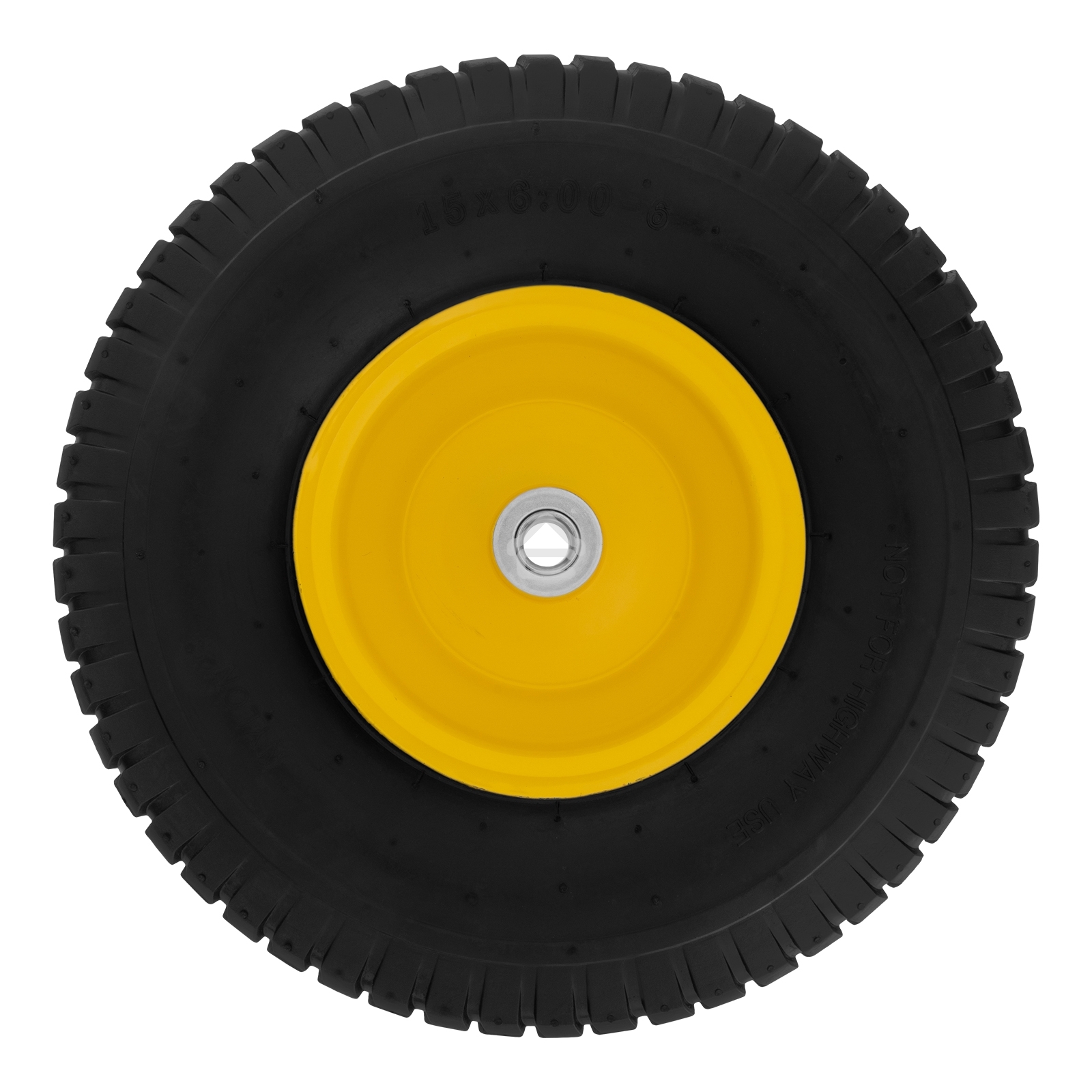 Колесо пневматическое Denzel 15/6.00-6, D 370 мм, подш. внут. диам. 16 мм, длина оси 100 мм