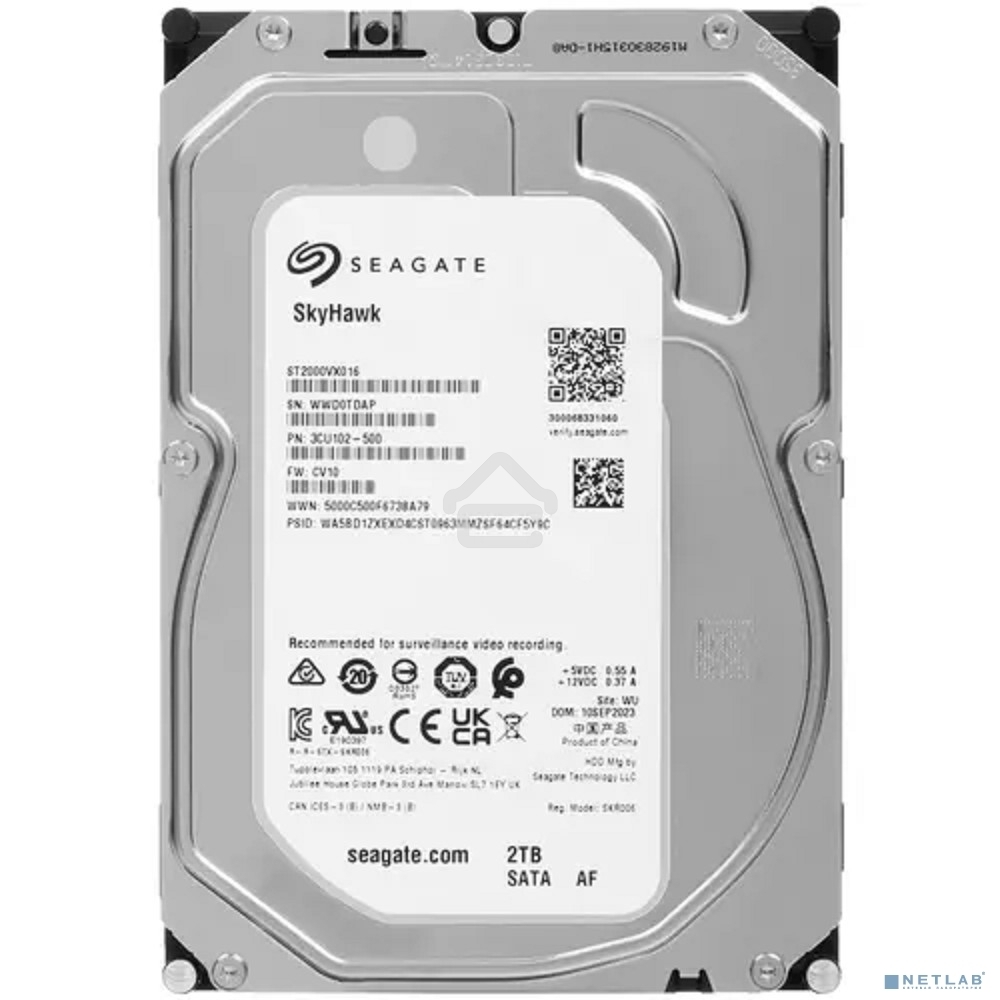 Жесткий диск HDD Seagate SkyHawk 2Tb SATA 5400 rmp 6Gb/s 256Mb 3.5