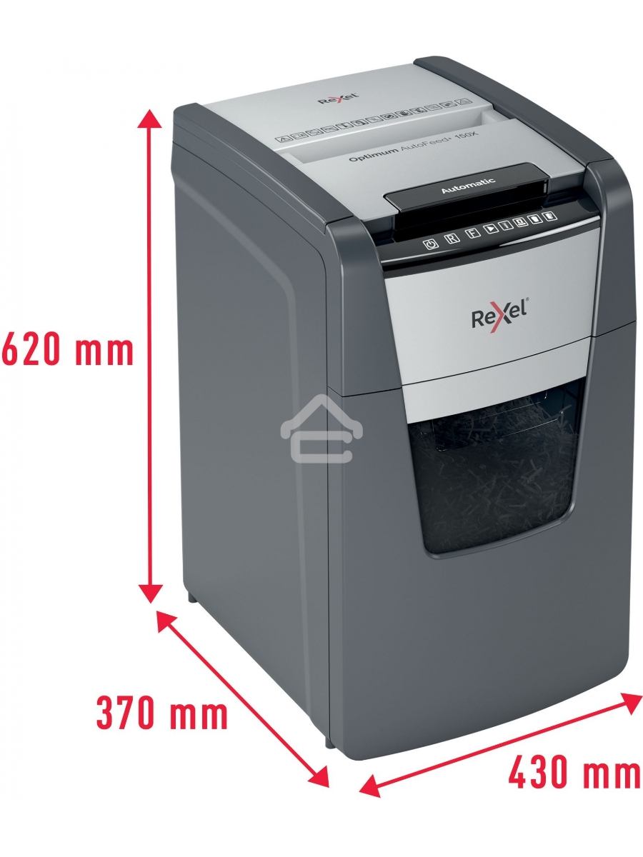 Шредер Rexel Optimum AutoFeed 150X черный с автоподачей (секр.P-4)/фрагменты/150лист./44лтр./скрепки/скобы/пл.карты