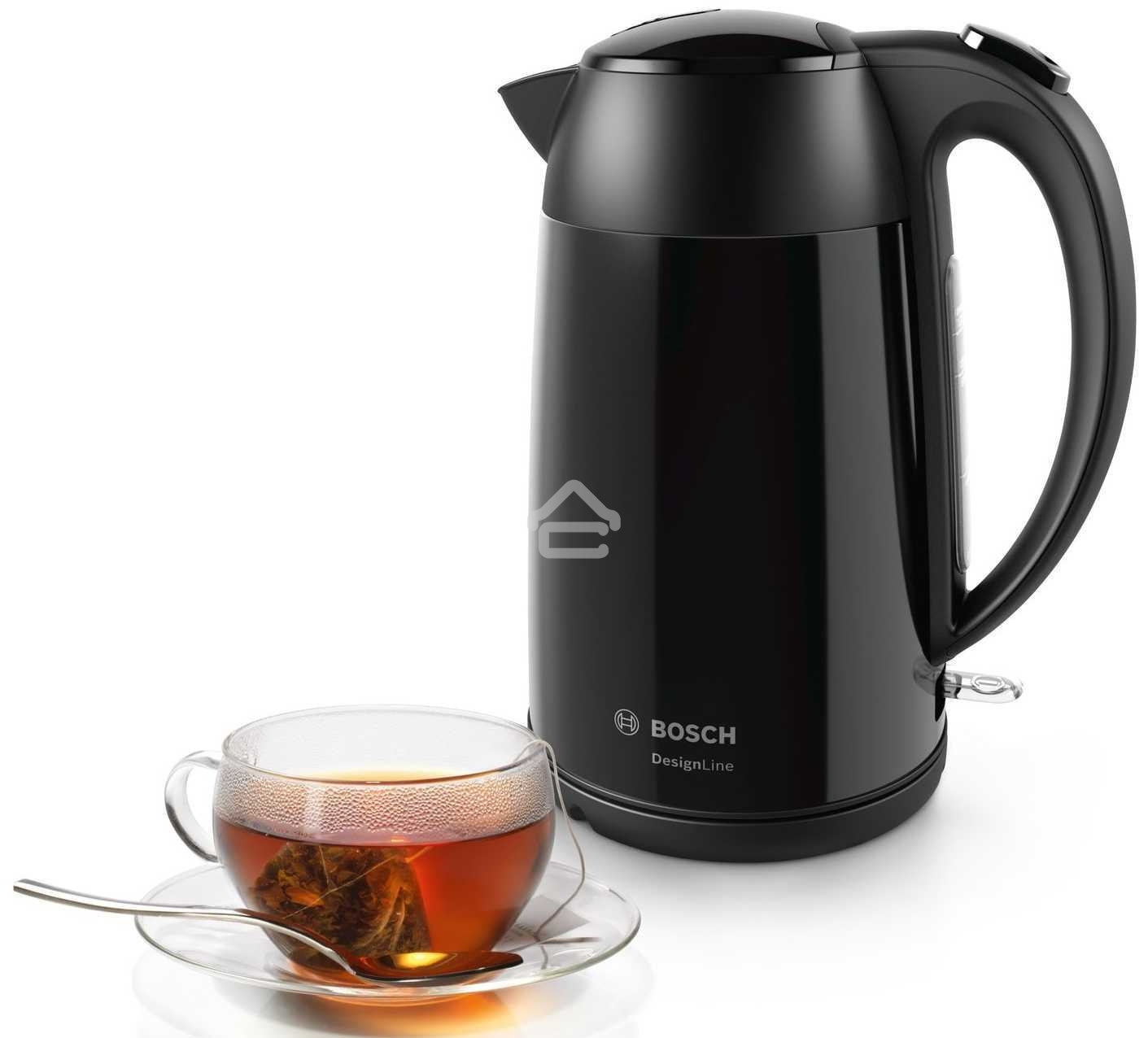 Чайник электрический Bosch TWK3P423 1.7 л, 2400 Вт, черный (корпус: нержавеющая сталь)