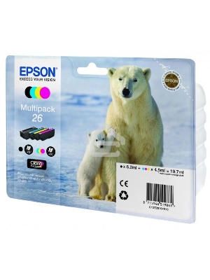 Картридж струйный Epson C13T26164010 черный/голубой/желтый/пурпурный набор карт. (200 стр 17 мл ) для Epson XP-600/605/700/710/800