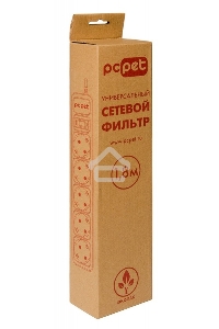 Сетевой фильтр PC Pet AP01006-E-GR 1.8м (5 розеток) серый