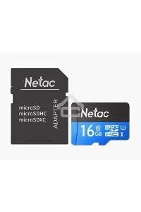 Флеш карта microSDHC 16GB Netac P500 <NT02P500STN-016G-R>  (с SD адаптером) 80MB/s