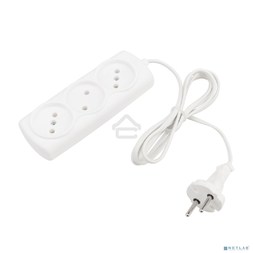 Удлинитель PROconnect STANDARD 3 гнезда, 1.5 м, 2х0.75 мм², б/з, белый