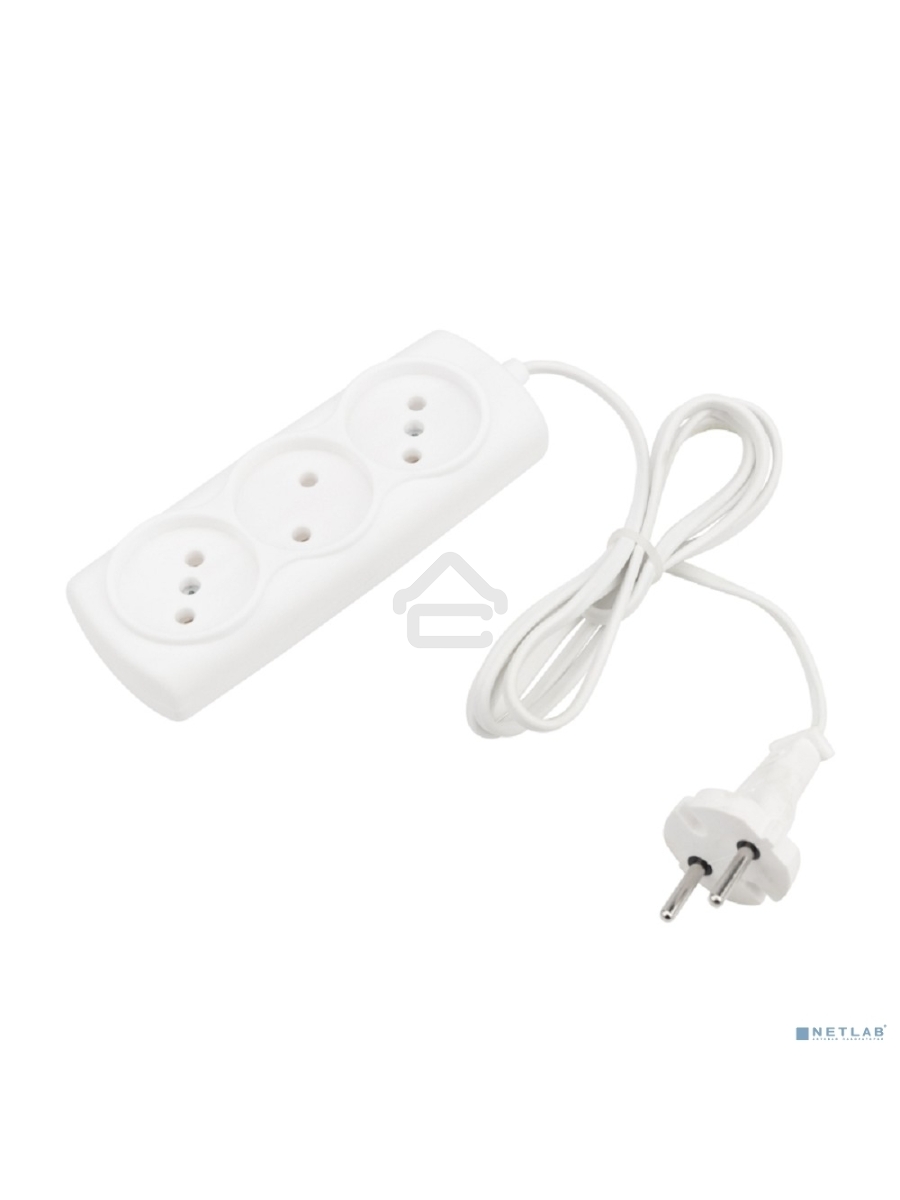 Удлинитель PROconnect STANDARD 3 гнезда, 1.5 м, 2х0.75 мм², б/з, белый