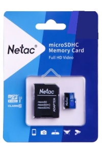 Флеш карта microSDHC 16GB Netac P500 <NT02P500STN-016G-R>  (с SD адаптером) 80MB/s