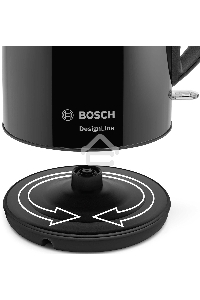 Чайник электрический Bosch TWK3P423 1.7л. 2400Вт черный (корпус: нержавеющая сталь)