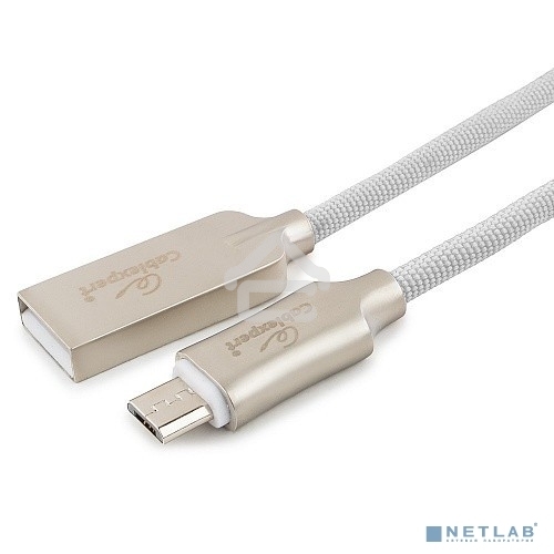 Кабель USB2.0 Cablexpert CC-P-mUSB02W-1.8M, AM/microB, серия Platinum, длина 1.8м, белый, блистер