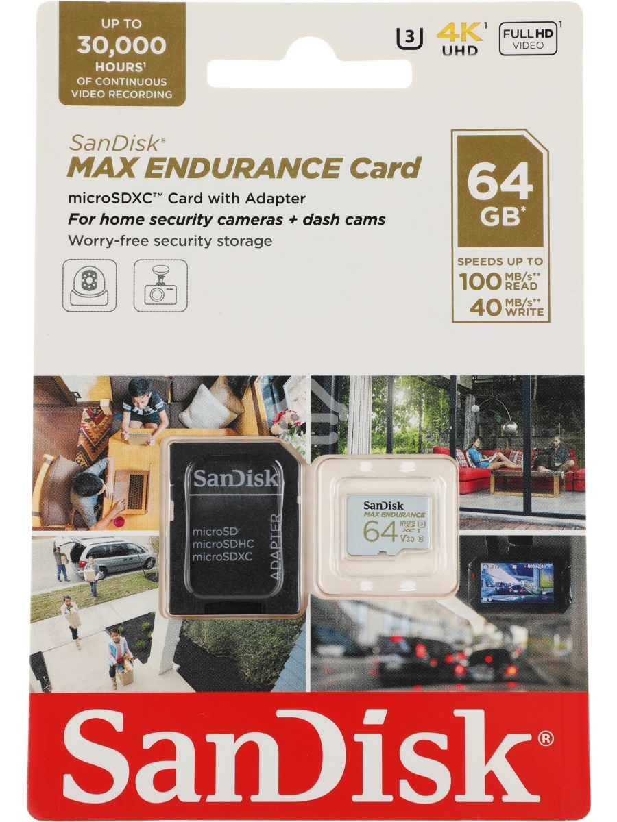 Карта памяти SanDisk MICRO SDHC 64GB UHS-3 SDSQQVR-064G-GN6IA