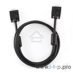 Кабель Gembird/Cablexpert CC-PPVGA-6B,Кабель VGA Premium,15M/15M, 1.8м, тройн.экран, феррит.кольца, черный, пакет