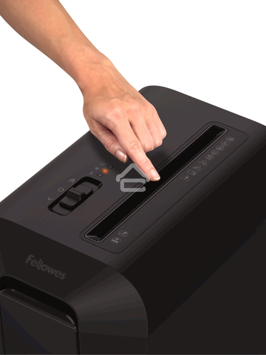 Шредер Fellowes PowerShred LX65 черный (секр.P-4)/перекрестный/10лист./22лтр./скрепки/скобы/пл.карты