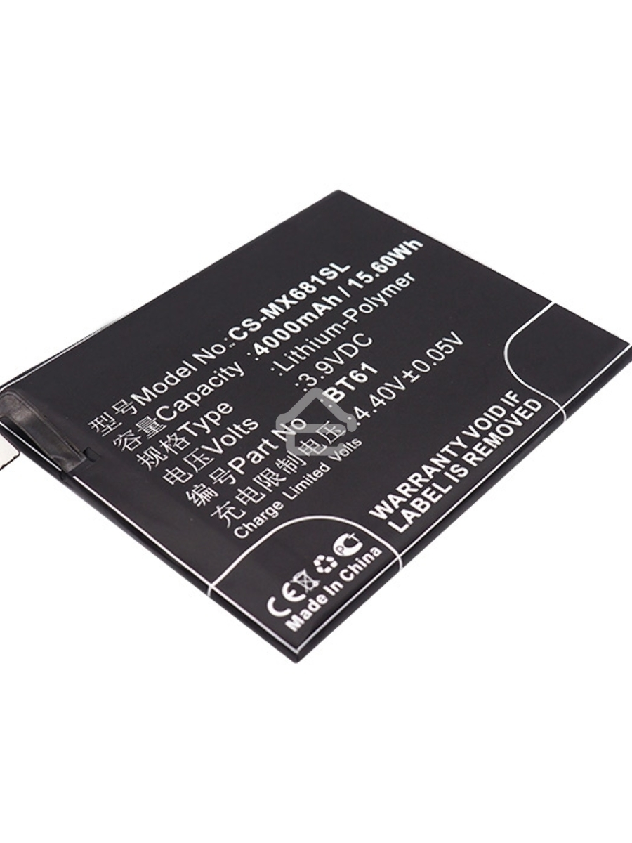 Аккумулятор CameronSinoCS-MX681SL BT61 для Meizu M3 Note (М - версия M681H) 3.9V / 4000mAh / 15.60Wh