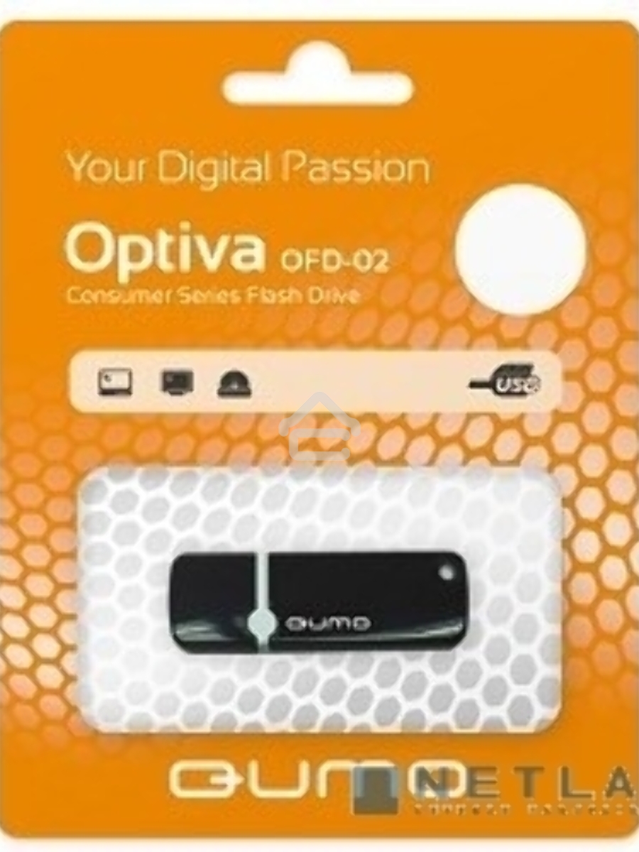 Флэш Диск QUMO 8GB Optiva 02 Black QM8GUD-OP2-black