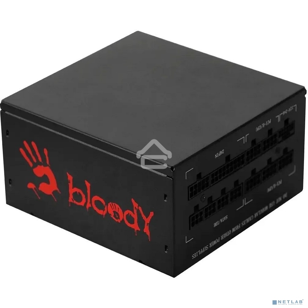 Блок питания Bloody BD-PS1000G, 1000Вт, 80 PLUS Gold, 140мм, модульный, черный