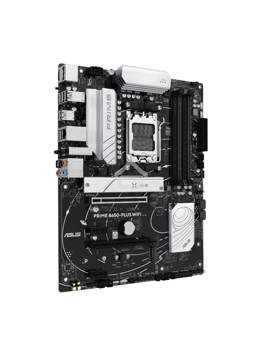 Материнская плата ASUS PRIME B650-PLUS WIFI, AM5, AMD B650, 4xDDR5, 4xSATA, 2xM.2, 1xPCIe 4.0 x16, 2xPCIe 4.0 x1, 1xDP, 1xHDMI, 1x2.5Gb LAN, Wi-Fi 6E, Bluetooth 5.3, 4xUSB-A 10Gbps, 2xUSB-A 5Gbps, 2xUSB-A 2.0, 5x3.5 мм, 7.1, ATX