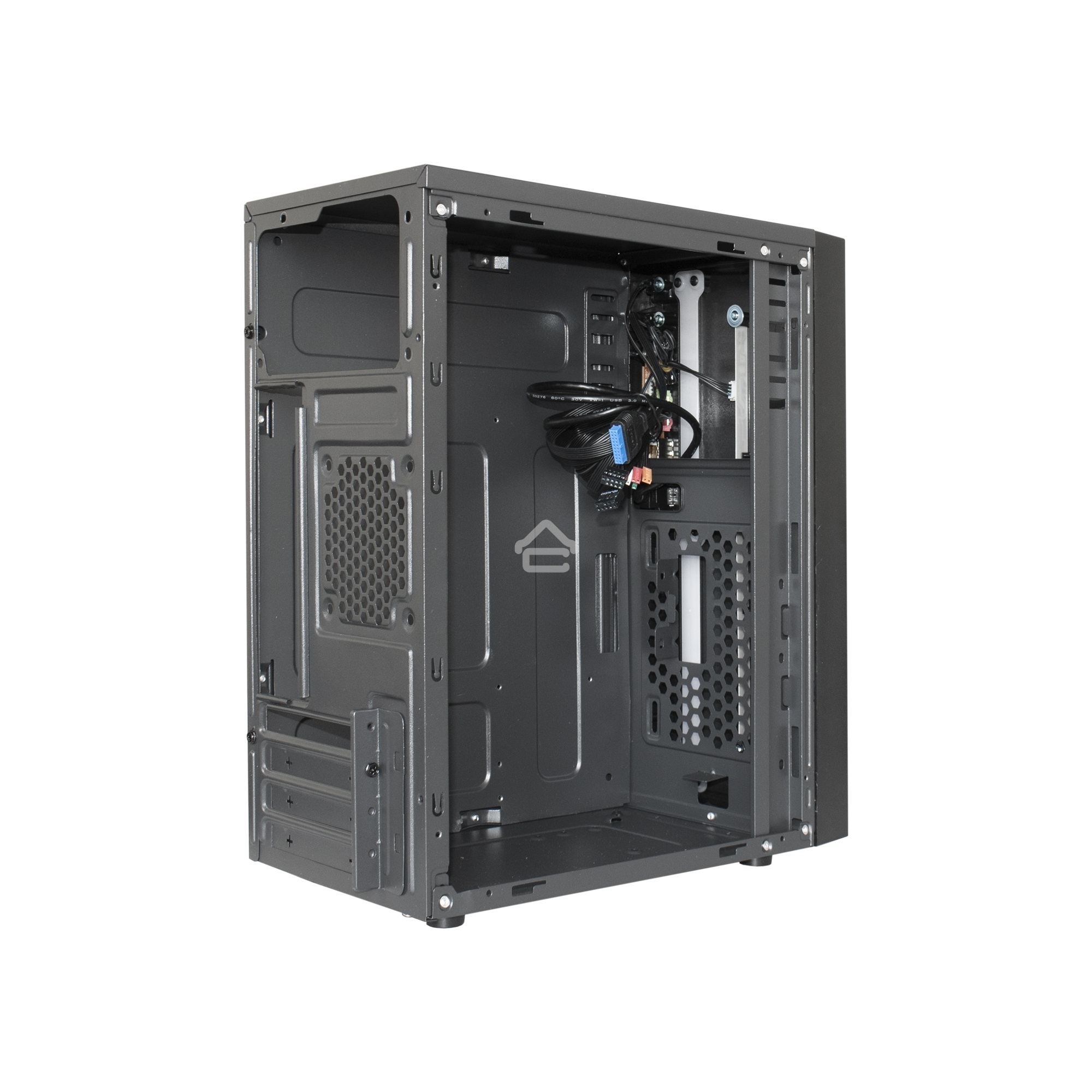 Компьютерный корпус Minitower ExeGate mEVO-9301 Black-RGB light, ATX, <500NPX>, 2*USB+1*USB3.0, HD Audio