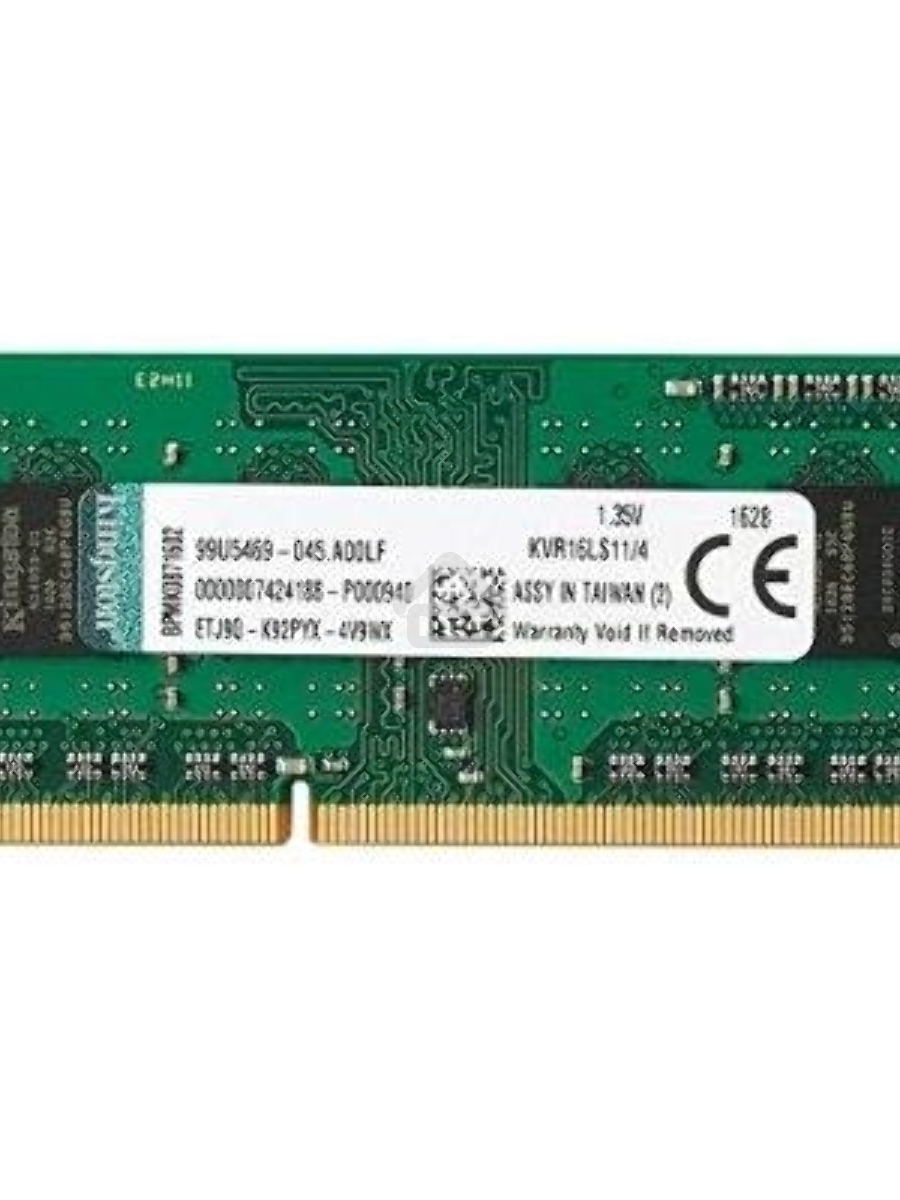 Оперативная память Kingston ValueRAM, DDR3L, 4GB (1x4GB), 1600MHz, CL11, SO-DIMM
