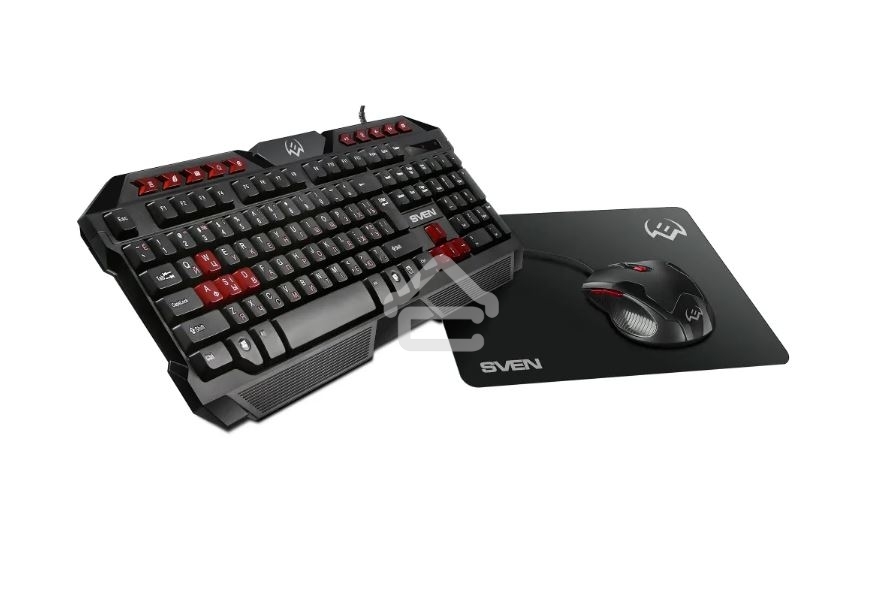 Комплект клавиатура + мышь SVEN GS-9200 игровые клавиатура, мышь и коврик