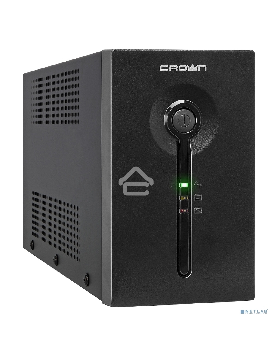 Источник бесперебойного питания CROWN ИБП CMU-SP650EURO {650VA, металл, 1x12V/7AH, розетки 2*EURO+1*IEC bybass} CM000001490
