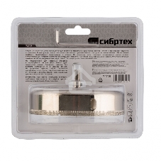 Сверло по керамической плитке и стеклу Сибртех, 120 х 55 мм, 6 гр.хв-к, с центр. сверлом