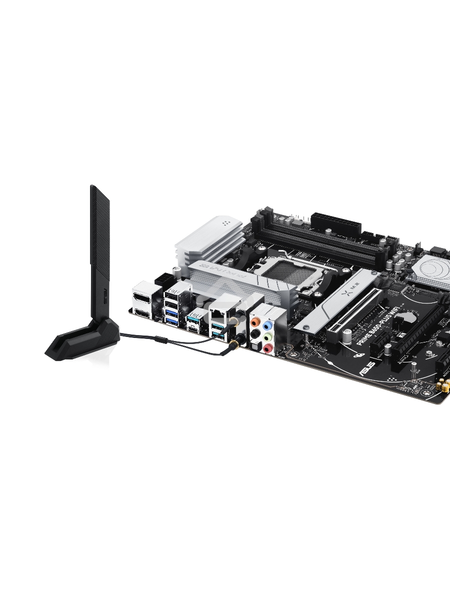 Материнская плата ASUS PRIME B650-PLUS WIFI, AM5, AMD B650, 4xDDR5, 4xSATA, 2xM.2, 1xPCIe 4.0 x16, 2xPCIe 4.0 x1, 1xDP, 1xHDMI, 1x2.5Gb LAN, Wi-Fi 6E, Bluetooth 5.3, 4xUSB-A 10Gbps, 2xUSB-A 5Gbps, 2xUSB-A 2.0, 5x3.5 мм, 7.1, ATX