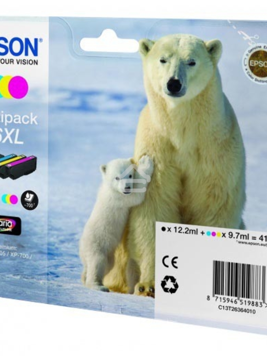 Картридж струйный Epson C13T26364010 черный/голубой/желтый/пурпурный набор карт. для Epson XP-600/605/700/710/800