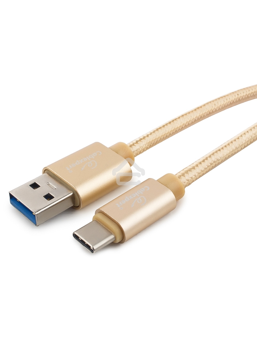 Кабель USB 3.0 Cablexpert CC-P-USBC03Gd-1M, AM/Type-C, серия Platinum, длина 1м, золотой, блистер
