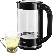 Чайник электрический Bosch TWK70B03 1.7 л, 2400 Вт, черный (корпус: стекло)