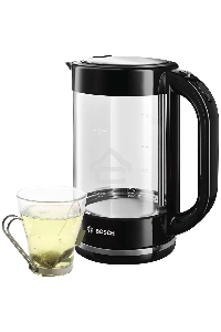 Чайник электрический Bosch TWK70B03 1.7л. 2400Вт черный (корпус: стекло)