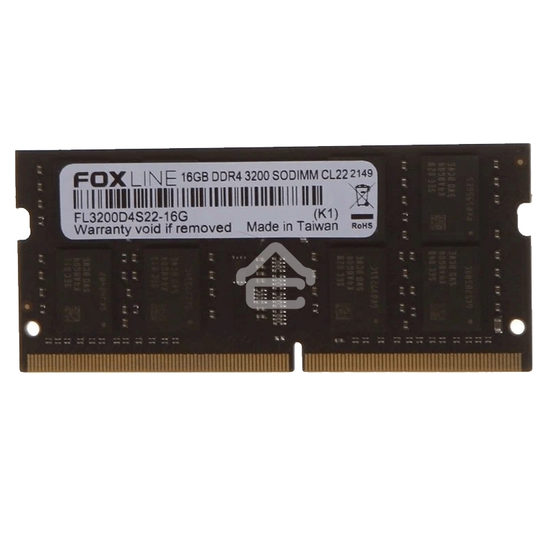 Оперативная память Foxline, DDR4, 16GB (1x16 GB), 3200 MHz, CL22, SO-DIMM
