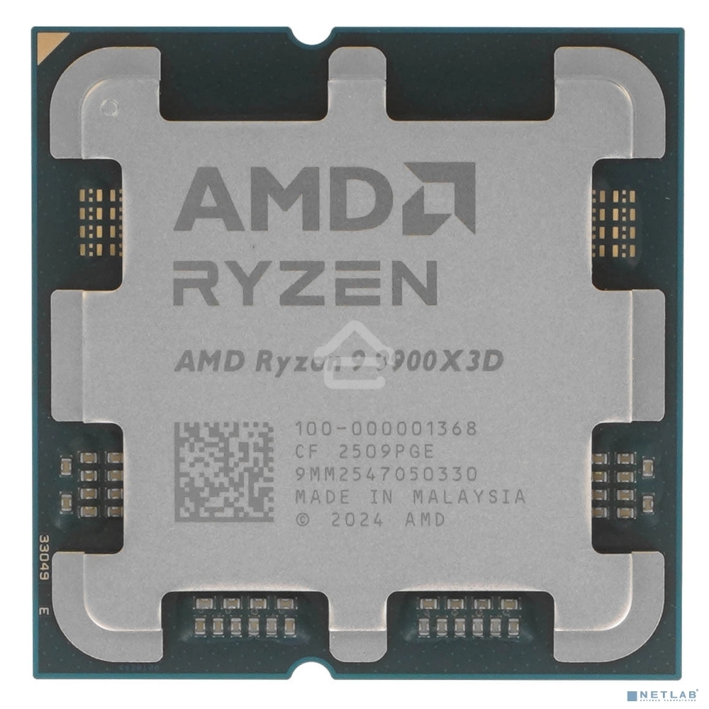 Процессор AMD RYZEN 9 9900X3D OEM (Granite Ridge, 4nm, C12/T24, Base 4,4GHz, Turbo 5,5GHz, GPU Radeon Graphics, L3 128Mb, TDP 120W, SAM5)