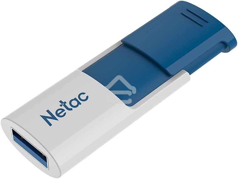 Флешка USB Netac U182 Blue 64Gb <NT03U182N-064G-30BL>, USB 3.0, сдвижной корпус, пластиковая бело-синяя