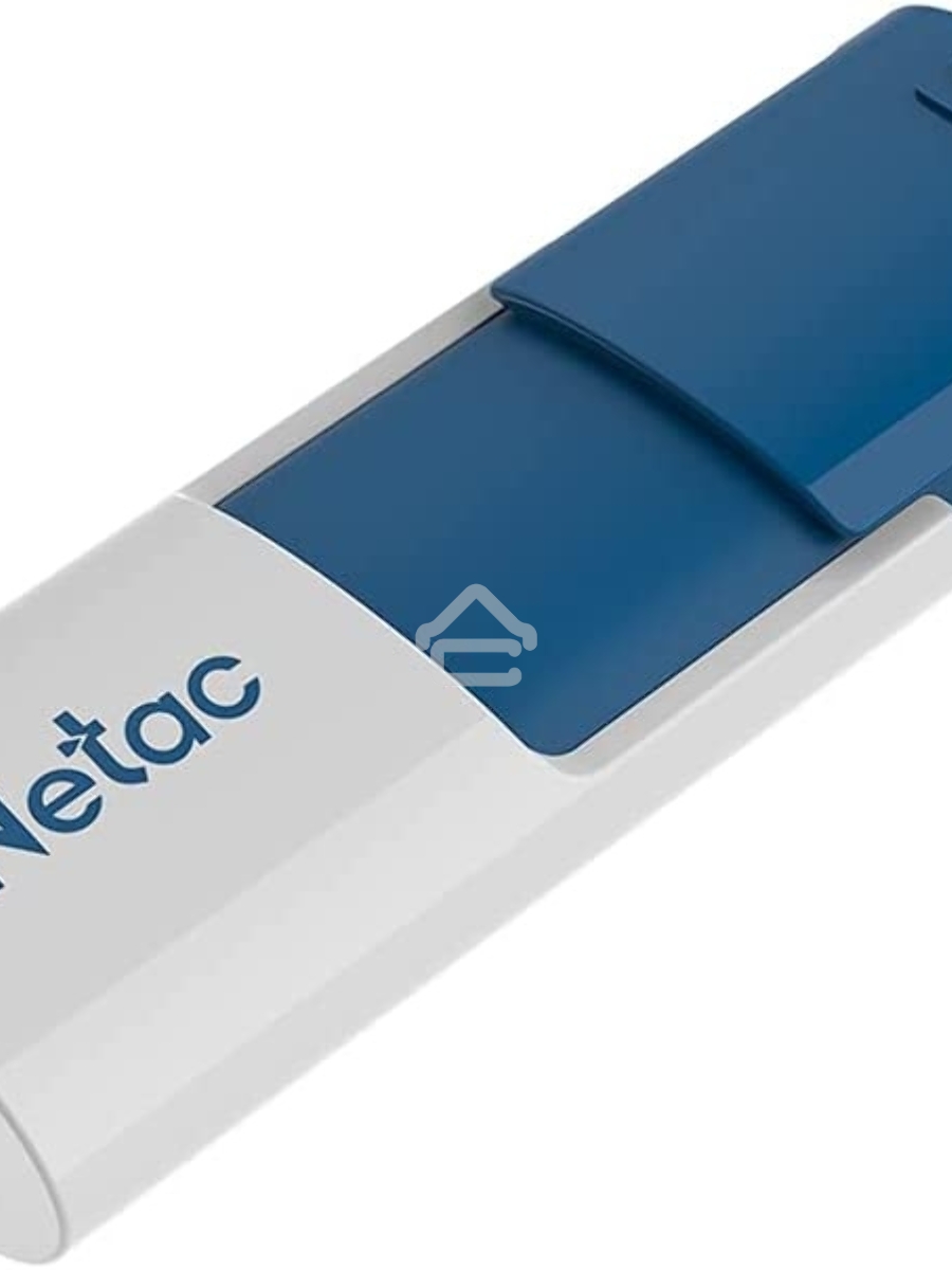 Флеш диск Netac U182 Blue 64Gb <NT03U182N-064G-30BL>, USB3.0, сдвижной корпус, пластиковая бело-синяя