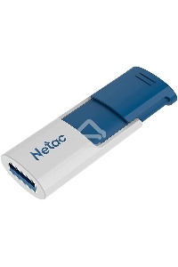 Флеш диск Netac U182 Blue 64Gb <NT03U182N-064G-30BL>, USB3.0, сдвижной корпус, пластиковая бело-синяя