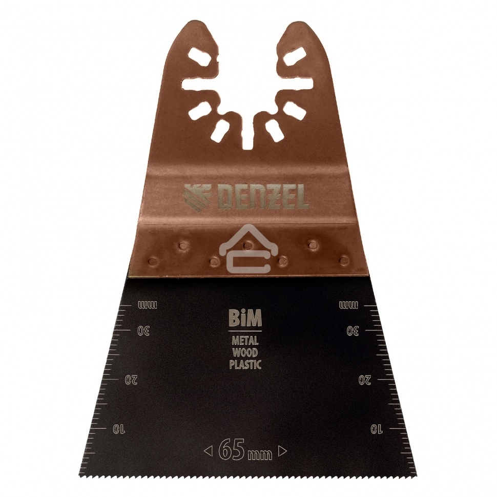 Насадка для МФИ Denzel режущая прямая, BiM, по металлу и дереву, 65 x 1,2 мм, мелкий зуб