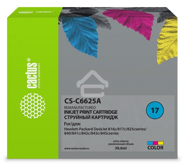 Картридж струйный Cactus CS-C6625A №17 цветной (480 стр., 39 мл.) для HP DJ 816c/817/825/840/841c/842c/843c/845c