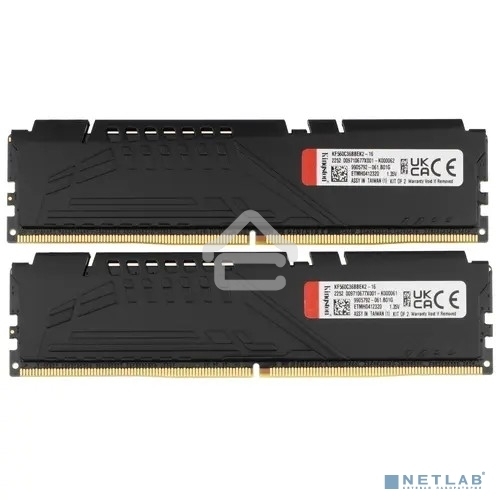 Оперативная память Kingston Fury Beast, DDR5, 16GB (2x8GB), 6000MHz, CL36, с радиаторами, черный