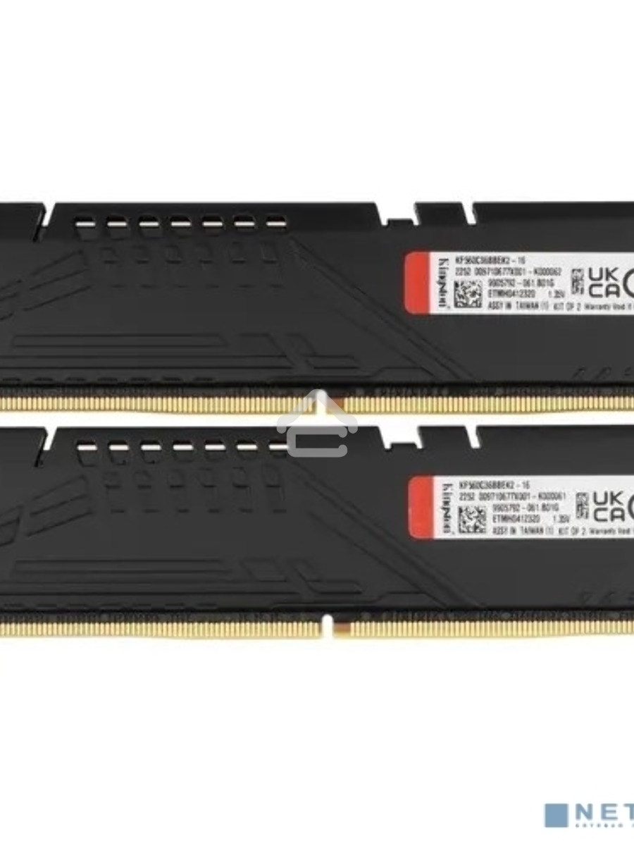 Оперативная память Kingston Fury Beast, DDR5, 16GB (2x8GB), 6000MHz, CL36, с радиаторами, черный