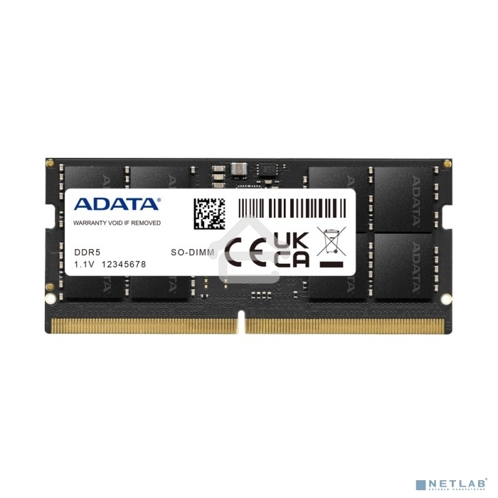 Оперативная память ADATA, DDR5, 16GB (1x16GB), 4800MHz, CL40, SO-DIMM