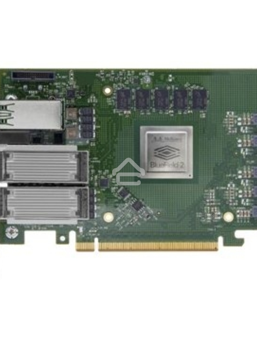 Плата сетевого контроллера, Mellanox Bluefield-2 P-Series SmartNIC 100GbE Dual-Port QSFP56, PCIe Gen4 x16, Crypto Disabled, 16GB on-board DDR, 1GbE OOB management, Tall Bracket, FHHL. (SSTMBF2H516ACENOT)