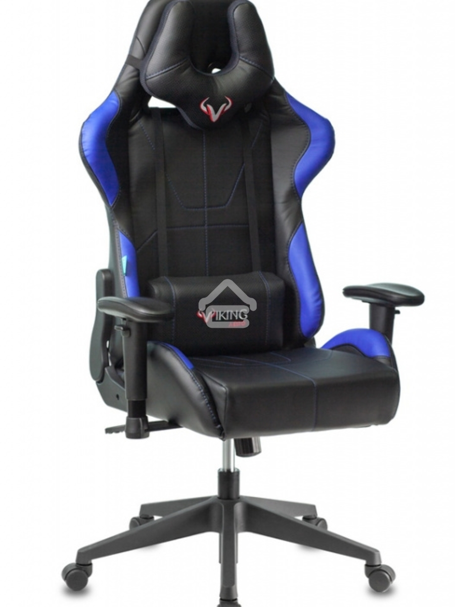 Кресло игровое Бюрократ VIKING 5 AERO BLUE черный/синий искусственная кожа