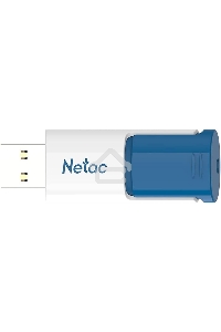 Флеш диск Netac U182 Blue 64Gb <NT03U182N-064G-30BL>, USB3.0, сдвижной корпус, пластиковая бело-синяя