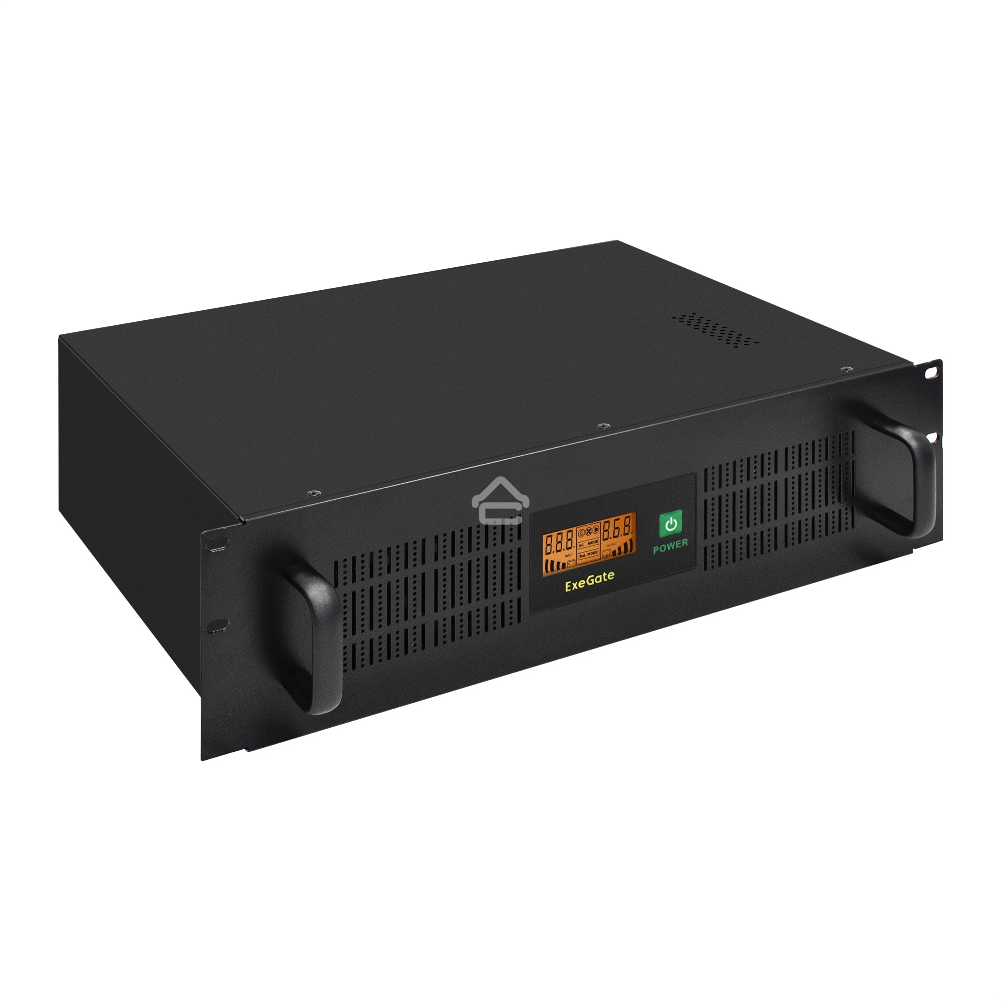 Источник бесперебойного питания ExeGate EX293056RUS ServerRM UNL-1500.LCD.AVR.2SH.4C13.RJ.USB.3U <1500VA/900W, LCD, AVR, 2*Schuko+4*C13, RJ45/11, USB, 3U, установка в стойку, Black>