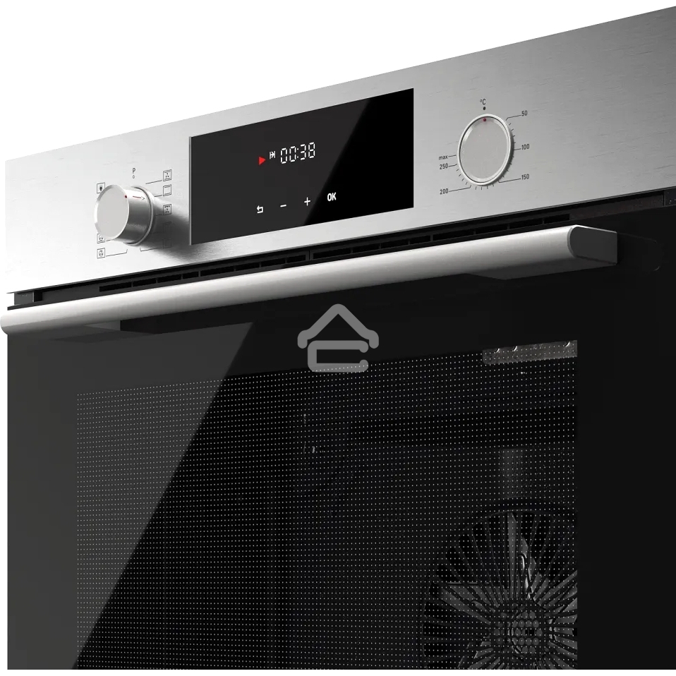 Встраиваемый духовой шкаф Kuppersberg HF 609 BX, High-Tech, объем 80 л, 10 режимов работы, телескопические направляющие, цифровой таймер, 2 стекла в дверце, утапливаемые переключатели, энергоэффективность А, черный/нержавеющая сталь