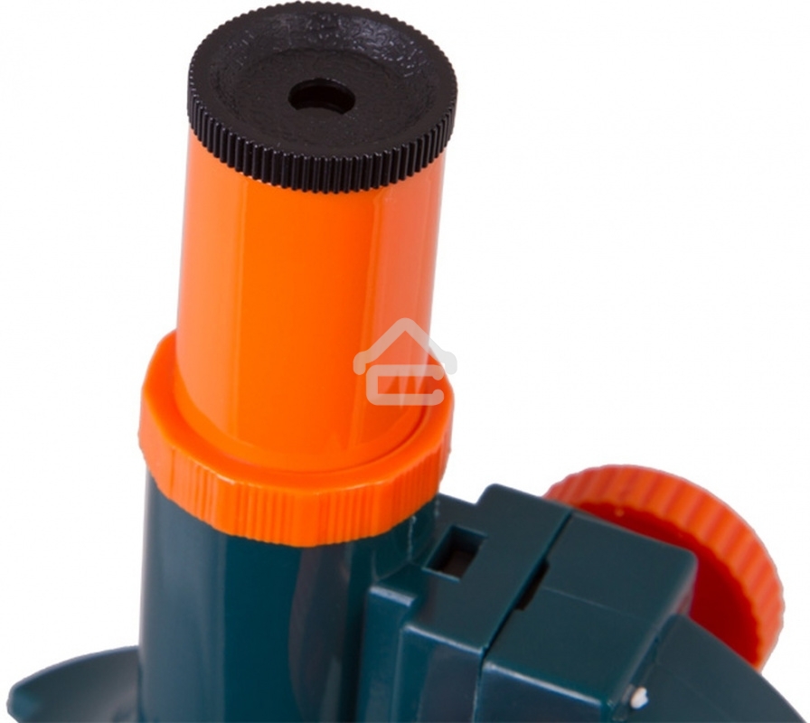 Микроскоп Levenhuk LabZZ M1 монокуляр 100-300 на 3 объектива зеленый/оранжевый